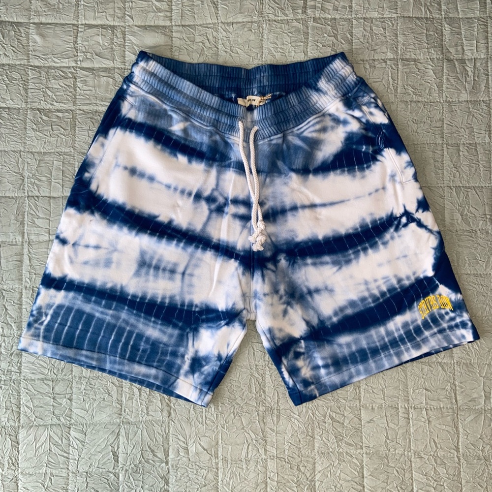 New Strivers Row Tupelo Sweat Shorts Mens MEDIUM Blue Tie-Dye
